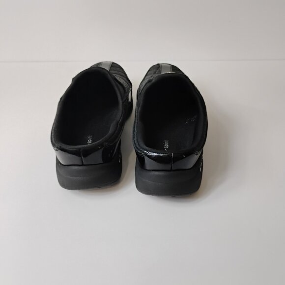 Easy Spirit Traveltime Sneaker Clogs | Black Patent Leather & Silver | Size 7.5 - Picture 6 of 13